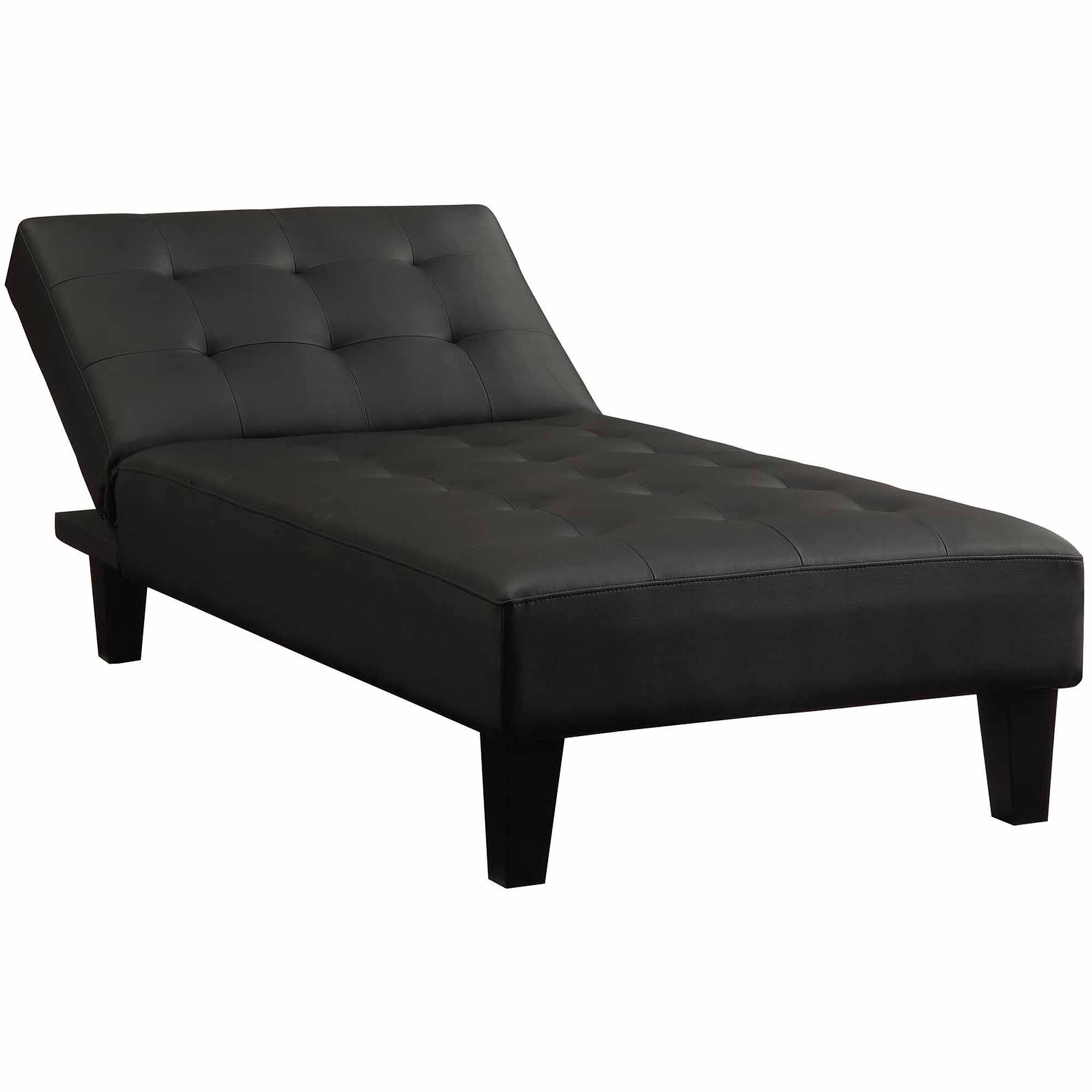 Julia Futon Chaise Lounger, Black