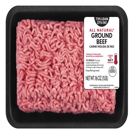 73% Lean/27% Fat, Ground Beef, 1 lb - Walmart.com