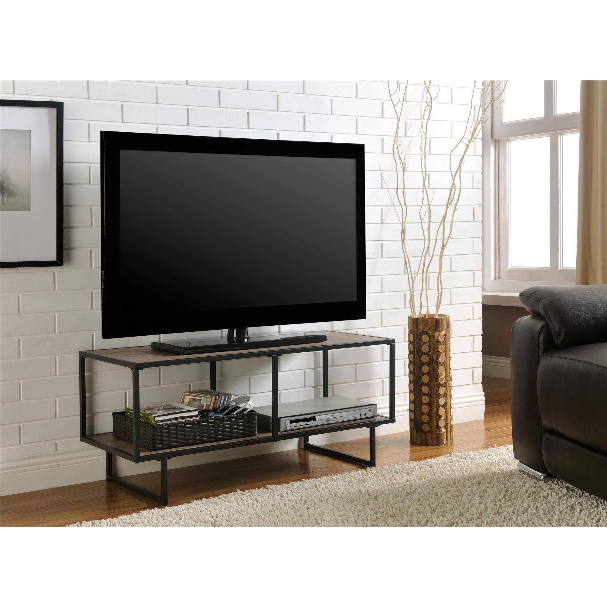 Emmett Sonoma TV Stand/Coffee Table with Metal Frame for TVs up to 42'', Oak/Gunmetal Gray