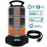 Iphone Charging Stations Strip Tower Anko 3000w 13a 16awg Surge Protector Electric Charging Station 10 Outlet