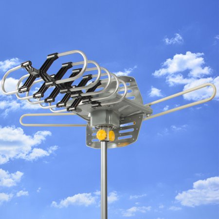 Best Choice Products HDTV Motorized Remote Outdoor Amplified Antenna 360° UHF/VHF/FM HD TV 150 (Best Rated Tv Antenna)