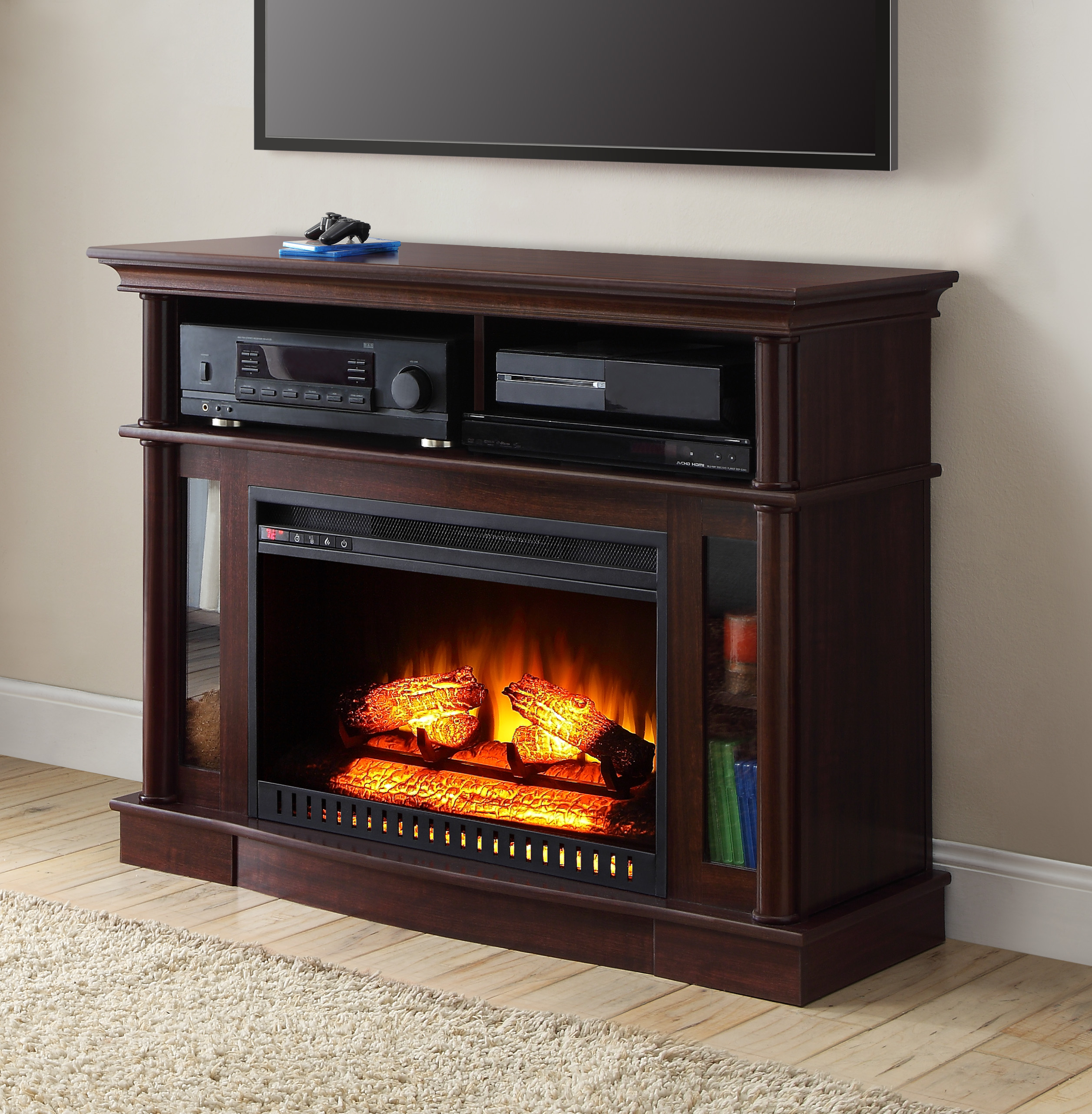 Better Homes and Gardens Ashwood Road Media Electric Fireplace for TVs up to 45'', Cherry