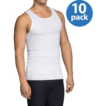 Fruit of the Loom Men's Dual Defense Classic White A-Shirts, 10 (Best Wife Beater Tanks)