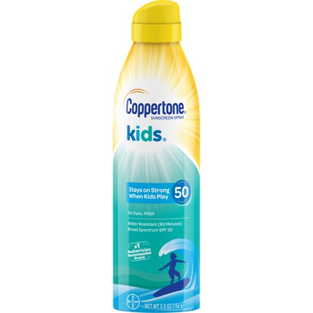 - Coppertone Kids Sunscreen Water Resistant Spray SPF 50, 5.5 oz