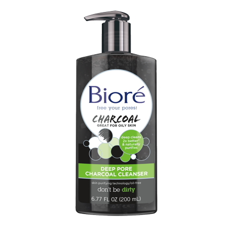 Biore Deep Pore Charcoal Cleanser for Oily Skin, 6.77 Fl