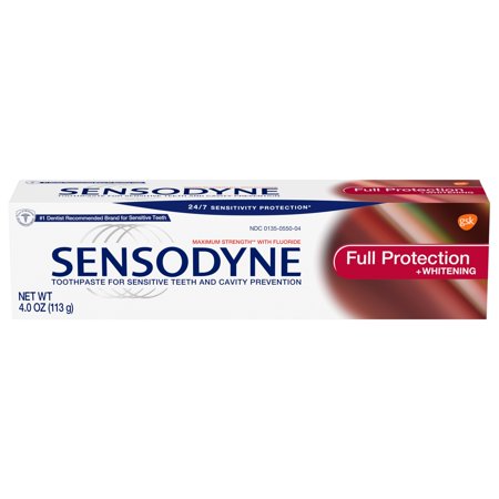 Sensodyne Sensitivity Toothpaste, Whitening for Sensitive Teeth, 24/7 Full Protection, 4 (Best Toothpaste For Whitening Teeth 2019)