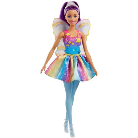 - Barbie Dreamtopia Fairy Doll with Purple Hair & Rainbow Wings