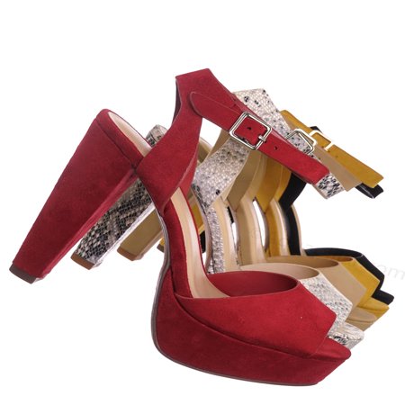 Sequins High Heel Platform - Purify by Speed Limit 98, High Block Heel Platform Sandal - Women Ankle Strap Open Toe Dress Shoes
