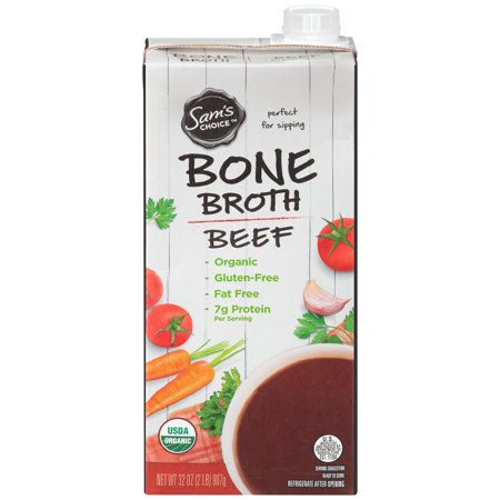 (6 Pack) Sam's Choice Organic Bone Broth, Beef, 32