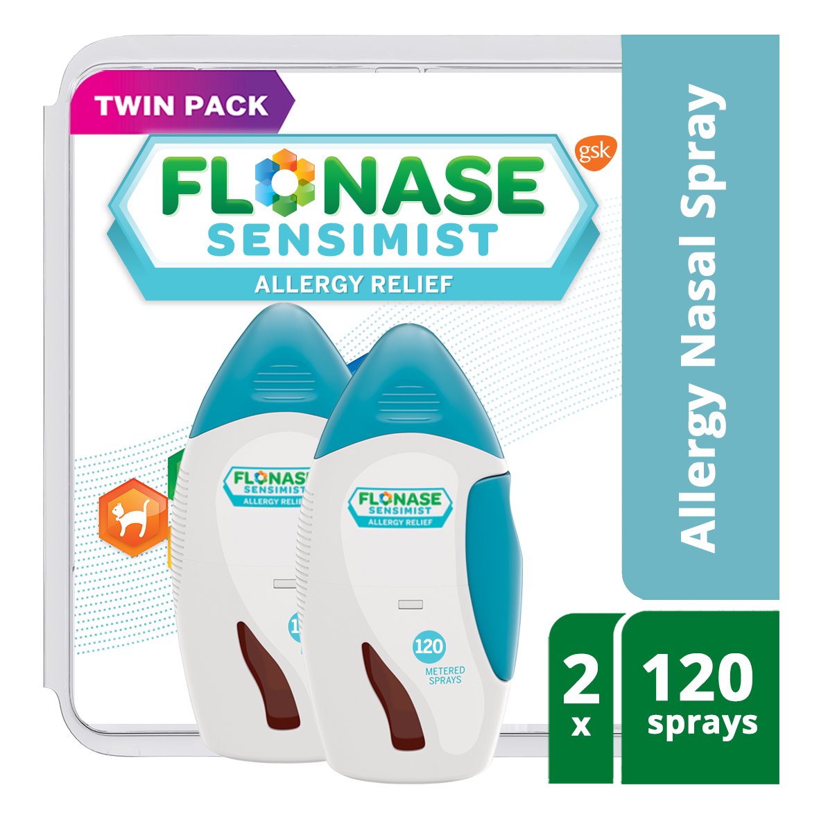 Flonase Sensimist 24hr Allergy Relief Nasal Spray, Gentle Mist, Scent