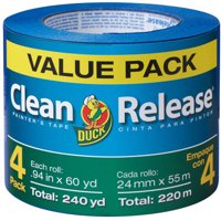 Duck Brand Clean Release Painter's Tape, .94 in. x 60 yd., Blue, 4-Count