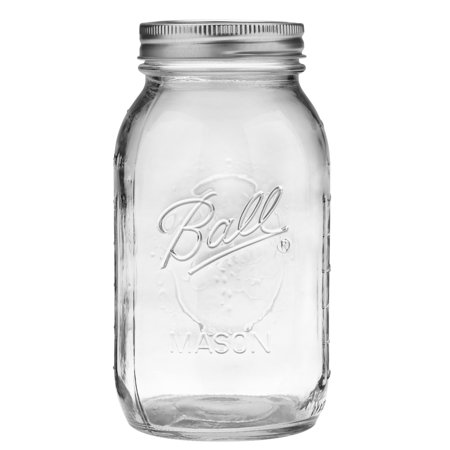 Ball Glass Mason Jar w/ Lid & Band, Regular Mouth, 32 Ounces, 12 Count