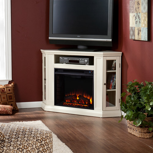 Southern Enterprises Silverado Convertible Media Electric Fireplace, Ivory