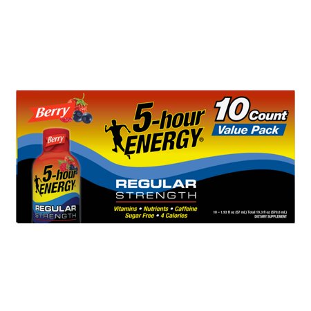 5-hour ENERGY® Regular Strength Berry Flavor, Low Calorie Energy Shot, 10 (Monster Energy Best Flavor)