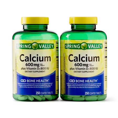 Magnesium Supplement Tablets - Spring Valley Calcium Coated Tablets, 600mg, 250 Ct, 2 Pk