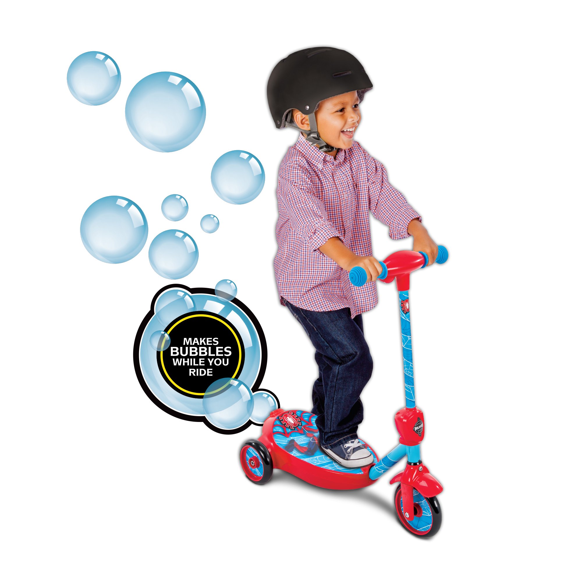 Marvel Spider-Man Boys' 6V Battery-Powered Bubble Scooter by Huffy