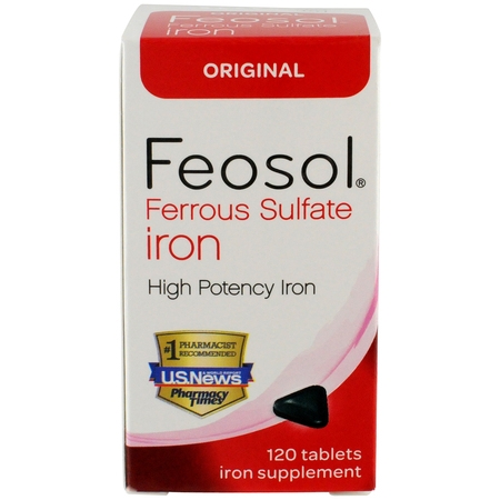 (2 pack) Feosol Ferrous Sulfate Iron Tablets, 120 (Best Ferrous Sulfate Supplement)