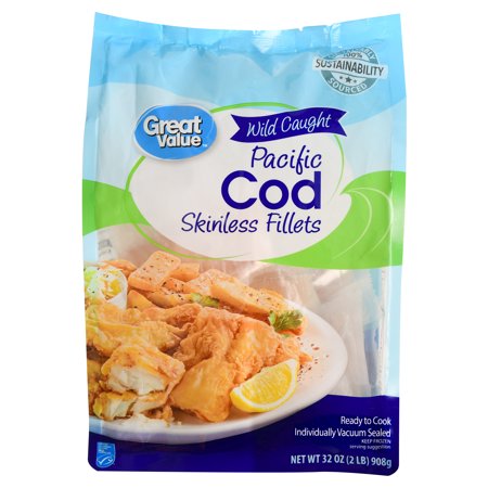 Great Value Frozen Cod Fillets, 2 Lb - Walmart.com