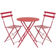 Folding Bistro Tables Best Choice Products Metal 3 Piece Portable Folding Outdoor Bistro Set Red