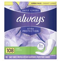 Always Xtra Protection Daily Liners, Long, 108 Count