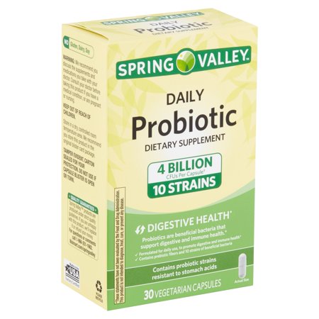 Spring Valley Daily Probiotic Vegetarian Capsules, 30 (Best Probiotic Yogurt Brands)