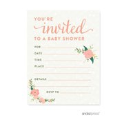 Baby Shower Invitations Fl Roses Baby Shower Blank Invitations 20 Pack