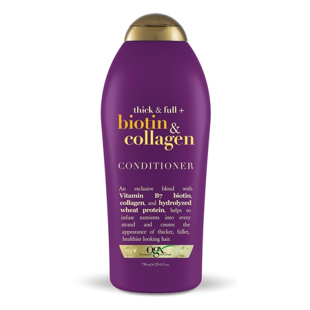 OGX Thick & Full + Biotin & Collagen Conditioner, 25.4 FL (Best Leave In Conditioner For Thick Wavy Hair)