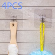 Jeobest Reusable Adhesive Hooks - Transparent Reusable Seamless Hooks - Anti-skid Hooks Reusable Transparent
