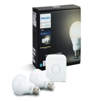 Philips Hue White A19 Smart Light Starter Kit, 60W LED, 2-Pack