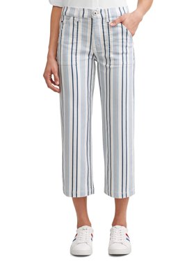 Allie Wide Leg Cropped Jean Women's (Striped)