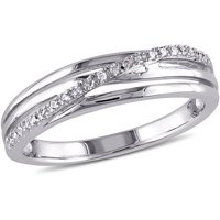Miabella Diamond-Accent Sterling Silver Cross-Over Ring