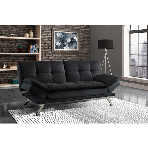 Premium Bailey Pillow-Top Futon, Black