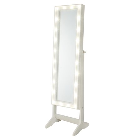 Innerspace Cheval Mirror Jewelry Armoire With Led Lights Com