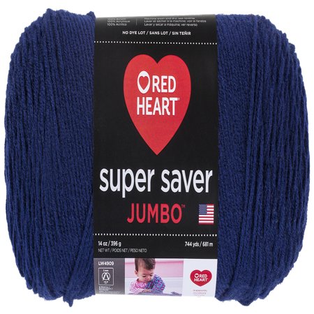 Red Heart Super Saver Acrylic Soft Navy Yarn, 1 (Best Yarn For Crochet Washcloth)