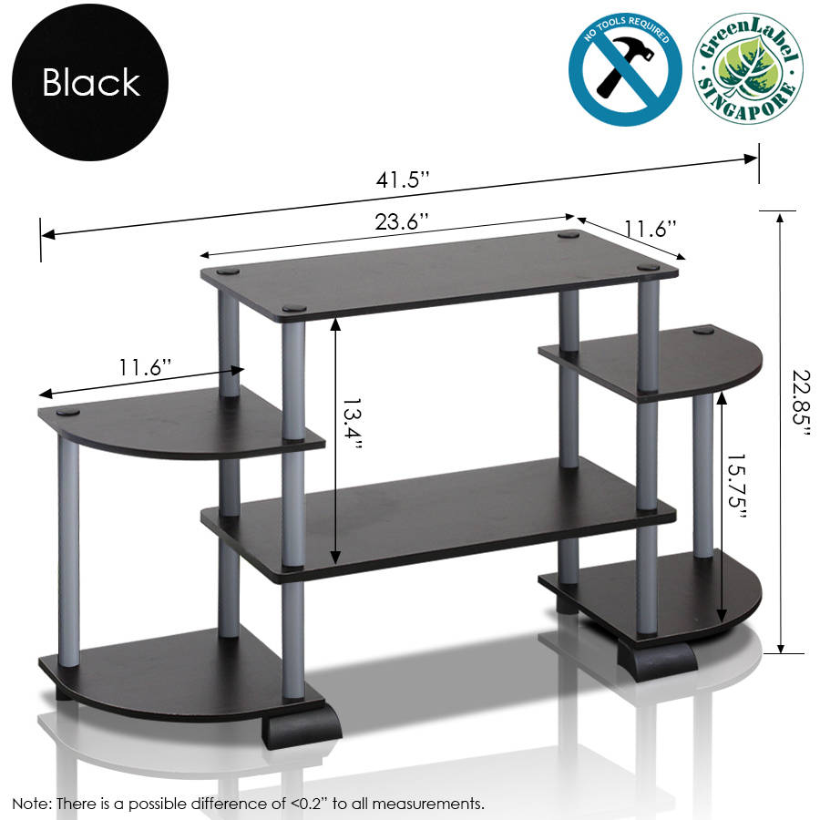 Turn-N-Tube Rounded Corner TV Stand Entertainment Center, Multiple Colors