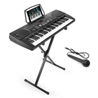 Hamzer 61-Key Electronic Piano Electric Organ Music Keyboard with Stand - Black