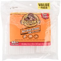 Gorilla Glue All-Temp Hot Glue Sticks, 4" Full Size (.43"X4") 45 Count