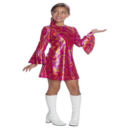 Swirly Girl - Girls Fuschia Swirl Disco Diva Costume