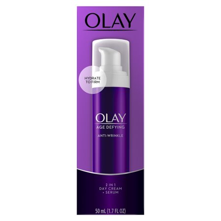 Olay Age Defying Anti-Wrinkle 2-in-1 Day Cream Plus Face Serum, 1.7 (Best Anti Aging Serum For Dry Skin)