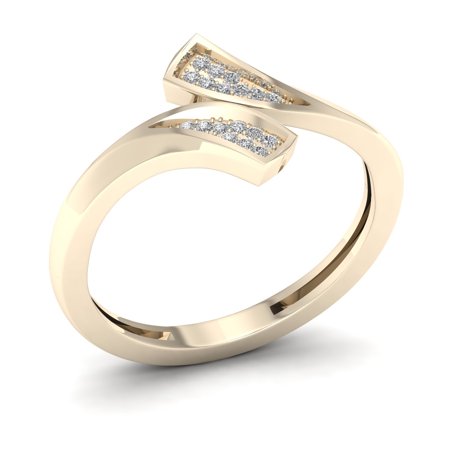 Style Ring - 1/20ct TDW Diamond 10K Yellow Gold Bypass Style Fashion Ring