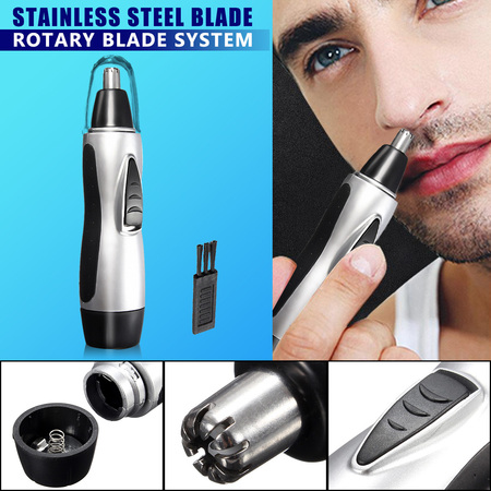 Professional Portable Wet Dry Electric Nose Ear Hair Trimmer Removal Shaver Clipper Cleaner Remover Tool Stainless Steel Blade For Man