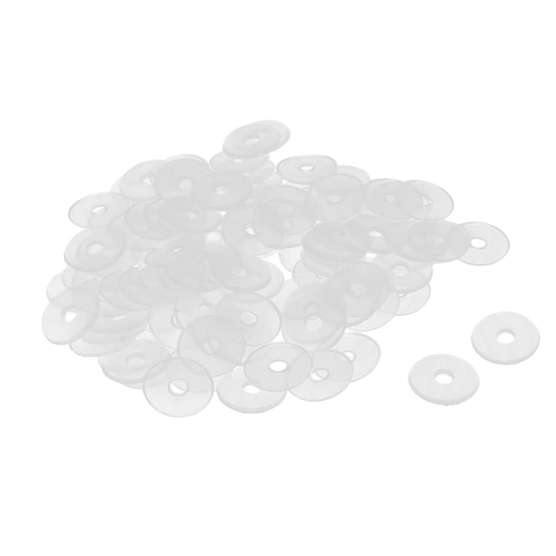 uxcell M4 PE Plastic Flat Insulating Washers Spacers Fastener Clear 100PCS