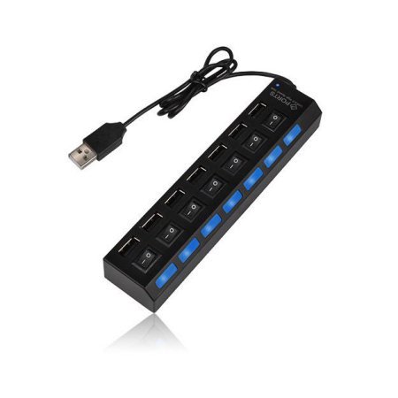 - USB HUB - Super High Speed 7 Port USB 2.0 HUB Splitter Power Chord For Laptop PC Portable Hub Laptop Accessories Charge Mulitple Devices at Once! AmazingForLess