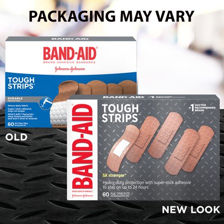- Band-Aid Brand Tough Strips Adhesive Bandage, All One Size, 60 ct