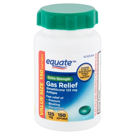 Equate Extra Strength Gas Relief Softgels Value Size, 125 mg, 150 (Best Medicine For Intestinal Gas)