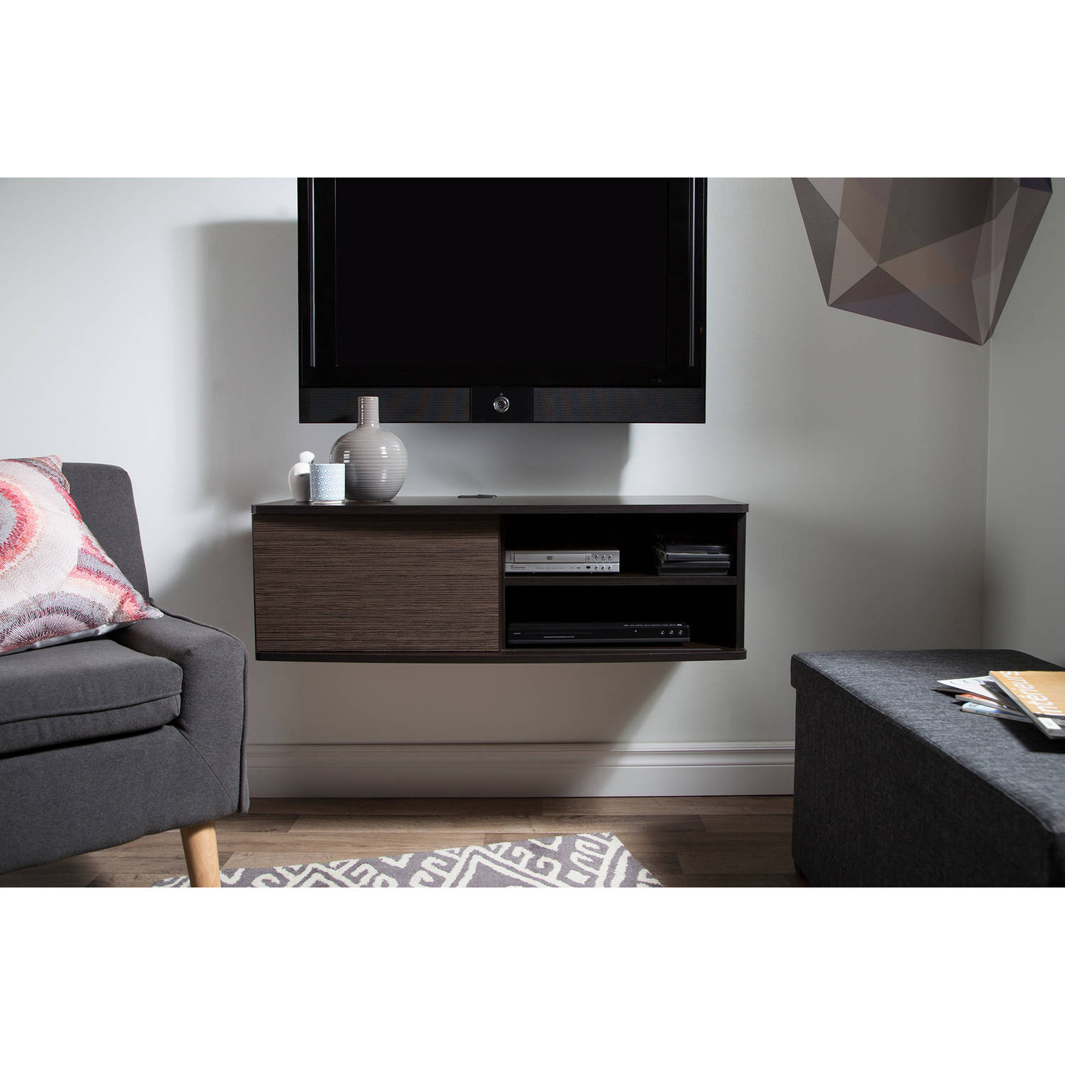 South Shore Agora Wall-Mounted TV Stand for TVs up to 38'', Multiple Finishes