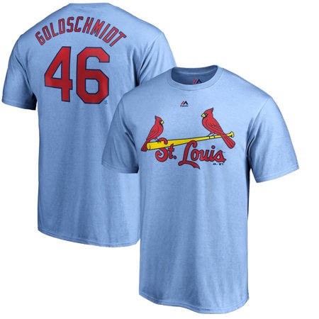 Louis Rams Light Paul Goldschmidt St. Louis Cardinals Majestic Official Name & Number T-Shirt - Light Blue ()