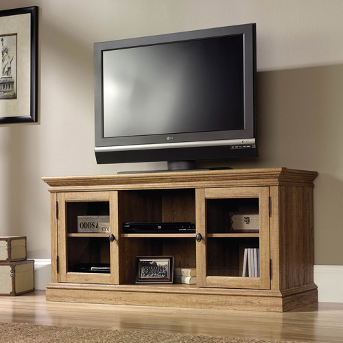 Sauder Barrister Lane Scribed Oak Entertainment Credenza for TVs up to 60''