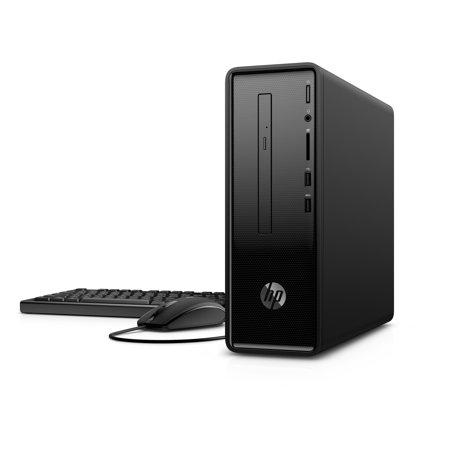 HP Slimline 290-A0020 Dark Black Desktop, Windows 10, Intel PentiumJ5005 Processor, 4GB Memory, 1TB Hard Drive, Intel UMA Graphics, DVD, Keyboard and Mouse