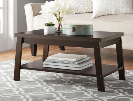 Mainstays Logan Coffee Table, Espresso Finishes